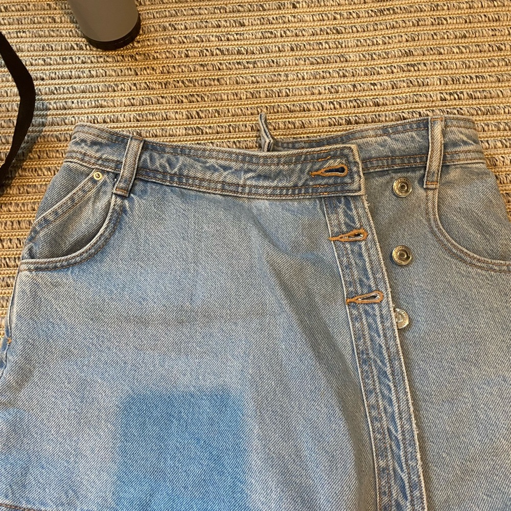 Zara Blue Wrap Mini Skort Casual